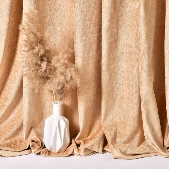 Тканина портьєрна однотонна Гобелен Фарба V-3051 абрикос, фото 3