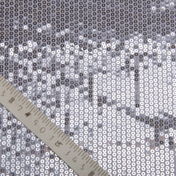Трикотаж пайетка 228 гр/м2, блестящая, блестящая ткань для вечерней одежды срібло на білому, фото 4