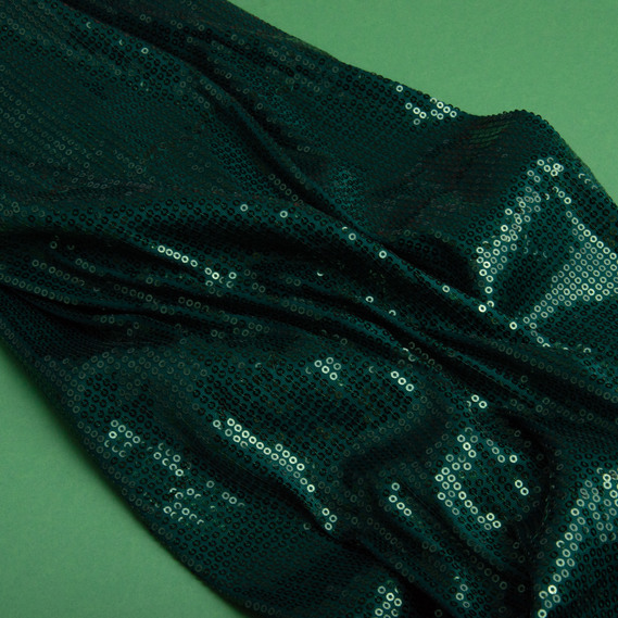 Трикотаж пайетка 228 гр/м2, блестящая, блестящая ткань для вечерней одежды т/зелена, фото 3 Трикотаж пайетка 228 гр/м2, блестящая, блестящая ткань для вечерней одежды т/зелена, фото 3