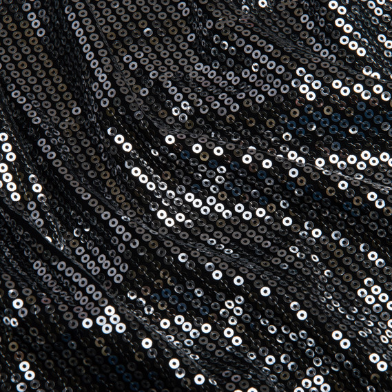 Трикотаж пайетка 228 гр/м2, блестящая, блестящая ткань для вечерней одежды срібло на чорному, фото 2 Трикотаж пайетка 228 гр/м2, блестящая, блестящая ткань для вечерней одежды срібло на чорному, фото 2