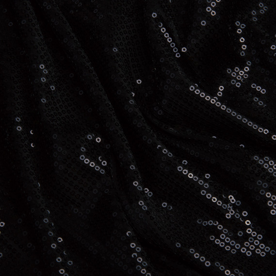 Трикотаж пайетка 228 гр/м2, блестящая, блестящая ткань для вечерней одежды чорна, фото 2 Трикотаж пайетка 228 гр/м2, блестящая, блестящая ткань для вечерней одежды чорна, фото 2