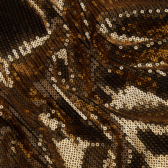 Трикотаж пайетка 228 гр/м2, блестящая, блестящая ткань для вечерней одежды золото на чорному, фото 2