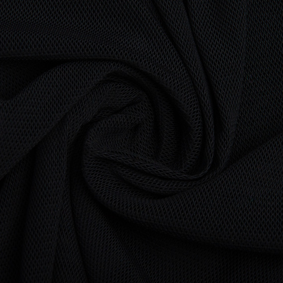 Ткань трикотажная сетка Dilva, эластичная ткань черная, фото 1