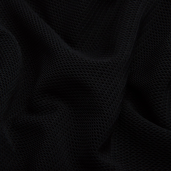Ткань трикотажная сетка Dilva, эластичная ткань черная, фото 2