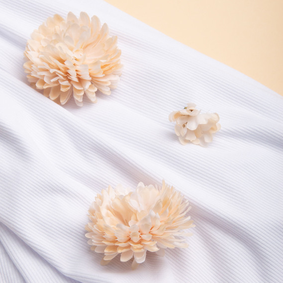 Ткань трикотаж для одежды вискоза Рубчик Dino, натуральная ткань 240 гр/м2 біла, фото 3