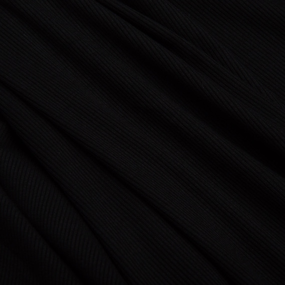 Тканина трикотаж для одягу віскоза Рубчик Dino, натуральна тканина 240 гр/м2 чорна, фото 2 Тканина трикотаж для одягу віскоза Рубчик Dino, натуральна тканина 240 гр/м2 чорна, фото 2