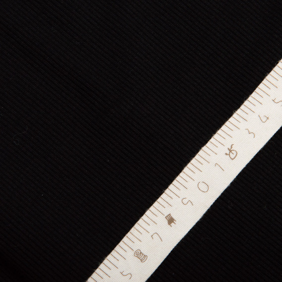 Тканина трикотаж для одягу віскоза Рубчик Dino, натуральна тканина 240 гр/м2 чорна, фото 4