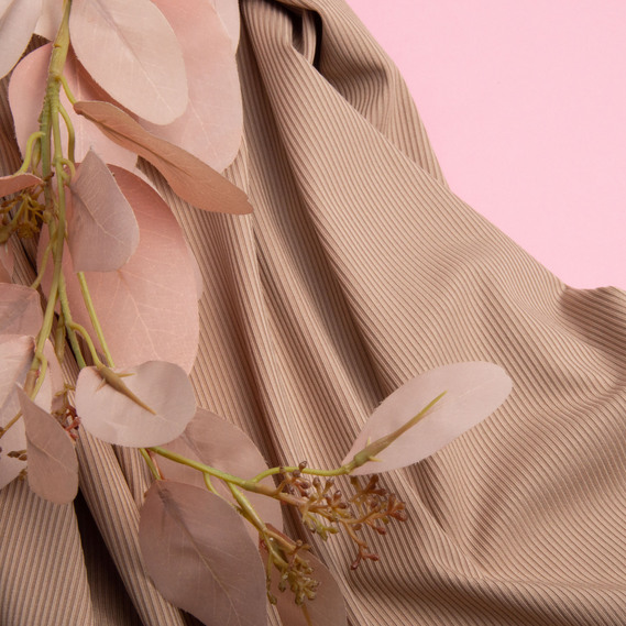 Тканина трикотаж для одежды Рубчик 260 гр/м2, трикотажна тканина беж, фото 3