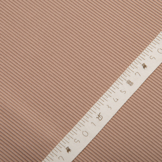Тканина трикотаж для одежды Рубчик 260 гр/м2, трикотажна тканина беж, фото 4