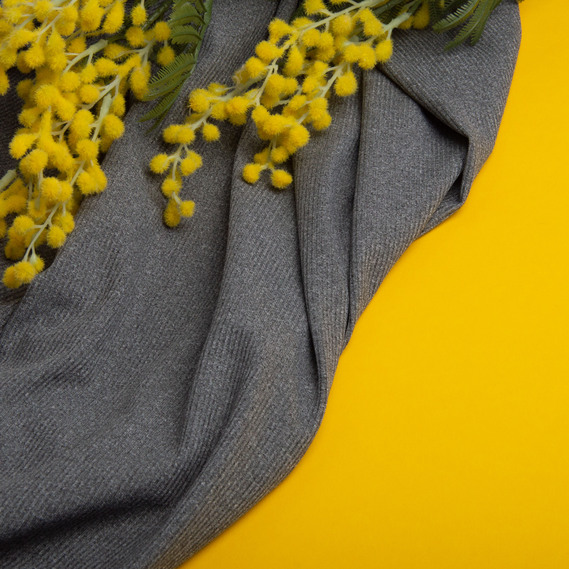 Knitwear fabric viscose Rubchyk 260 gr/m2 сірий меланж, фото 3