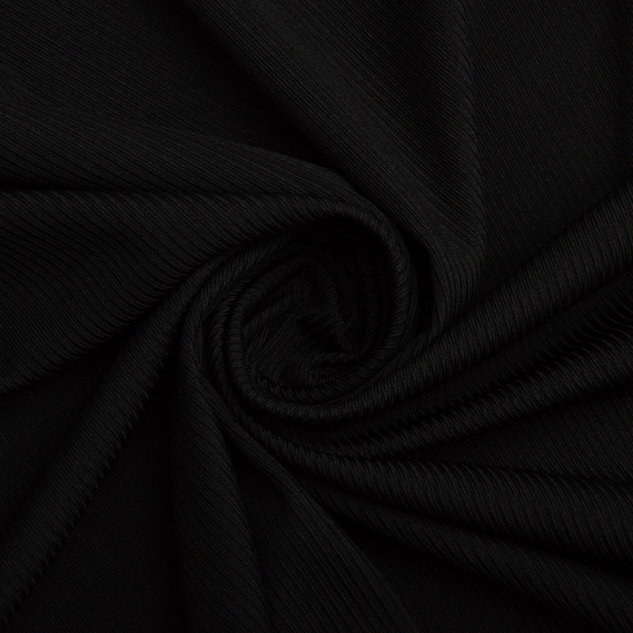 Ткань трикотаж для одежды Рубчик 260 гр/м2, трикотажная ткань чорна, фото 1
