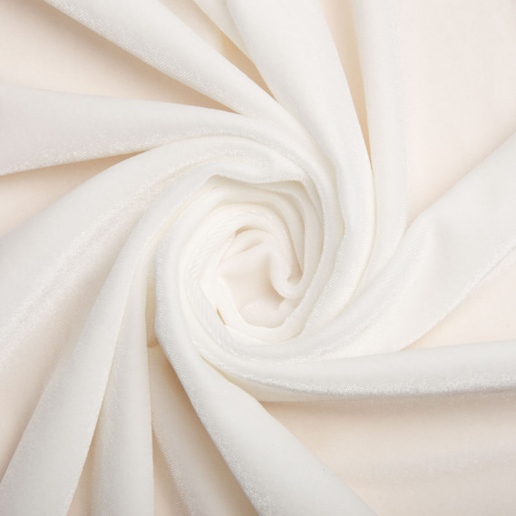 Тканина костюмна оксамитова, оксамит, блискуча тканина плательна стрейчева 300 гр/м2 молоко, фото 1