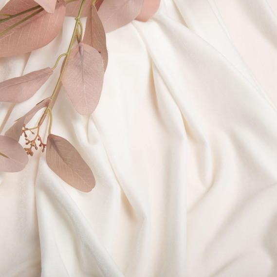 Тканина костюмна оксамитова, оксамит, блискуча тканина плательна стрейчева 300 гр/м2 молоко, фото 3