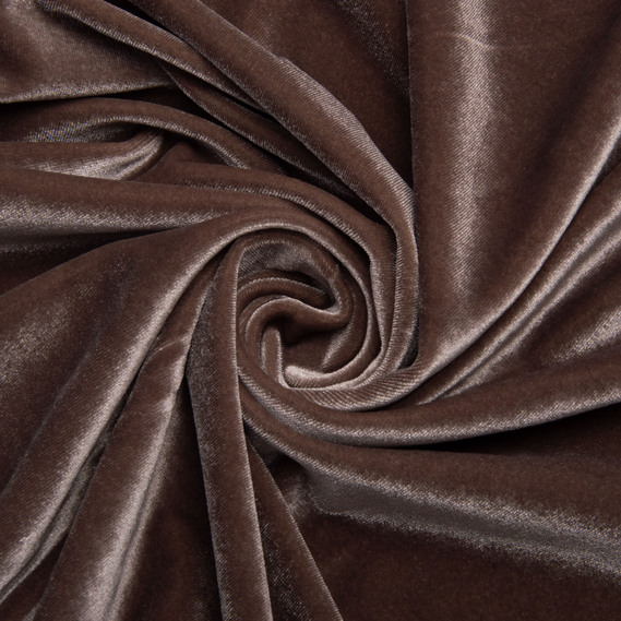 Ткань костюмная бархатная, бархат, блестящая ткань плательная стрейчевая 300 гр/м2 т/беж, фото 1