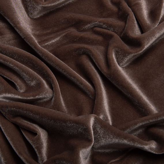 Ткань костюмная бархатная, бархат, блестящая ткань плательная стрейчевая 300 гр/м2 т/беж, фото 2