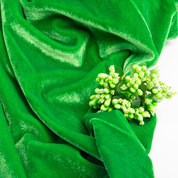 Ткань костюмная бархатная, бархат, блестящая ткань плательная стрейчевая 300 гр/м2 салат, фото 3