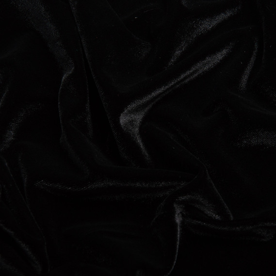 Тканина костюмна оксамитова, оксамит, блискуча тканина плательна стрейчева 300 гр/м2 чорна, фото 2