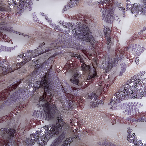 Ткань гипюр бисер Милан, нарядная ткань, ткань для вечерних платьев, блестящая ткань пудра, фото 1 Ткань гипюр бисер Милан, нарядная ткань, ткань для вечерних платьев, блестящая ткань пудра, фото 1