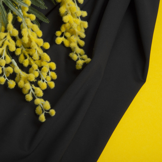 Тканина трикотажна, трикотаж Дайвінг однотонний чорний, фото 3