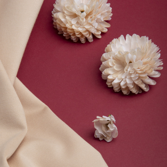 Ткань трикотаж Прага, трикотажная ткань, плотная вискозная ткань, 640 гр/м2 пісок, фото 3