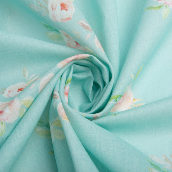 Batiste fabric Grand Rouse, cotton, natural fabric for clothing, cotton м’ята , фото 1