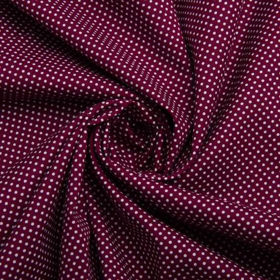 Stretch poplin fabric горошок мерло, фото 1 Stretch poplin fabric горошок мерло, фото 1