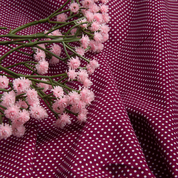 Тканина поплин бавовна, натуральна тканина горошок мерло, фото 3