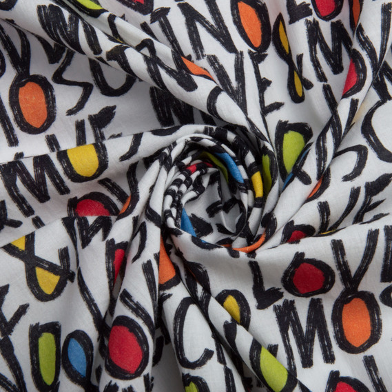 Ткань Батист Moschino Love, хлопок, натуральная ткань для одежды, хлопок, фото 1 Ткань Батист Moschino Love, хлопок, натуральная ткань для одежды, хлопок, фото 1