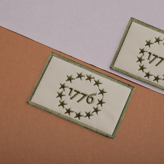 Набір шевронів 2 шт з липучкою Прапор США Америка 1776  Патріот шеврон беж, вишитий патч нашивка 5х8 см, фото 7