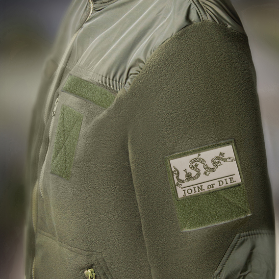 Набор шевронов 2 шт с липучкой JOIN or DIE, ПРИСОЕДИНЯЙСЯ или УМРИ шеврон хаки, вышитый патч нашивка 5х8 см, фото 3