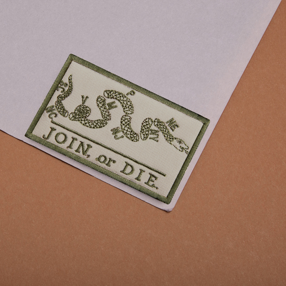 Набор шевронов 2 шт с липучкой JOIN or DIE, ПРИСОЕДИНЯЙСЯ или УМРИ шеврон хаки, вышитый патч нашивка 5х8 см, фото 8