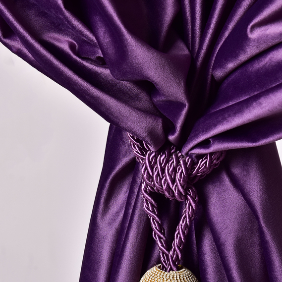 Ткань портьерная однотонная Бархат. 295 см, 365 гр/м2, шторная ткань, ткань для штор, шторы, портьеры, гардины, ткань гардинная V-20 фіолет, фото 4