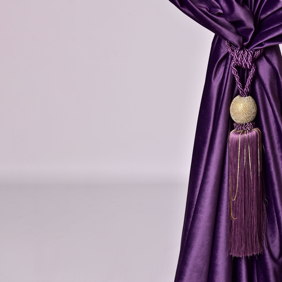 Ткань портьерная однотонная Бархат. 295 см, 365 гр/м2, шторная ткань, ткань для штор, шторы, портьеры, гардины, ткань гардинная V-20 фіолет, фото 5