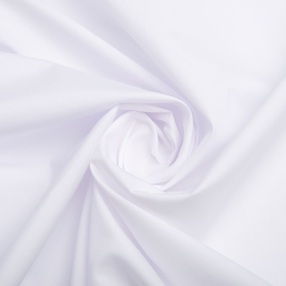 Тканина сорочкова однотонна щіл.117 гр/м2 90094 біла, фото 1