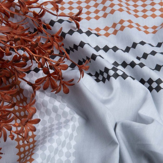 Тканина бавовна сатин для постільної білизни, натуральна тканина, постільна білизна 120 гр/м2 ВТ-345А Греммі сіра, фото 3