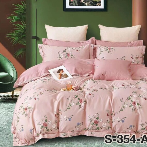 SATIN fabric ВТ-354А Букет рожев, фото 1 SATIN fabric ВТ-354А Букет рожев, фото 1