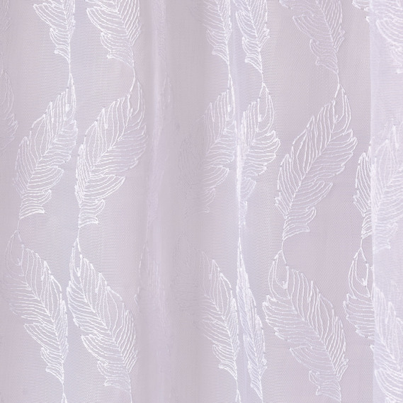 Ткань тюль сетка с вышивкой Листочек V-beyaz , фото 4