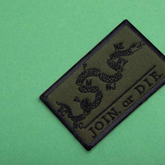 Набор шевронов 2 шт с липучкой JOIN or DIE хаки 5х8 см, Присоединяйся или умри, вышитый патч нашивка шеврон, фото 10