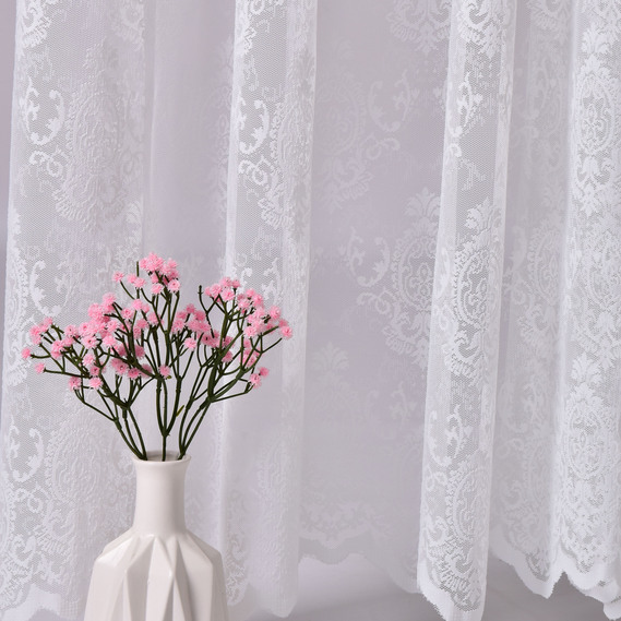 The fabric is jacquard tulle, Versailles pattern V-krem, фото 3 The fabric is jacquard tulle, Versailles pattern V-krem, фото 3