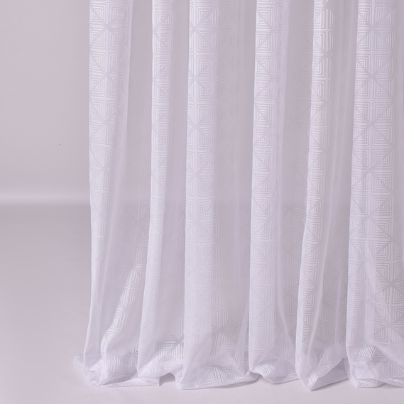 Ткань тюль сетка с вышивкой V-01 біле, фото 1 Ткань тюль сетка с вышивкой V-01 біле, фото 1