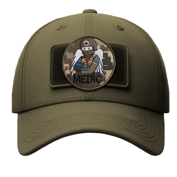 Набір шевронів 2 шт на липучці MEDIC піксель 7,5х7,5 см, вишитий патч шеврон нашивка медика, медичний, медик, фото 4