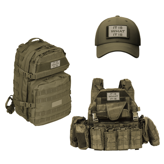 Набір шевронів 2 шт з липучкою It is what it is 5х8 см беж, вишитий патч нашивка шеврон тактичний, фото 4