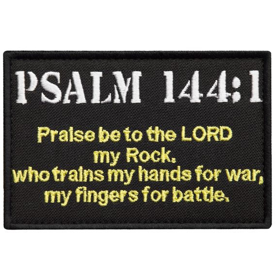 Tactical Psalm 144:1 BNW Patch Combat Badge Morale Applique Embroidered Fastener Hook & Loop Emblem, фото 1