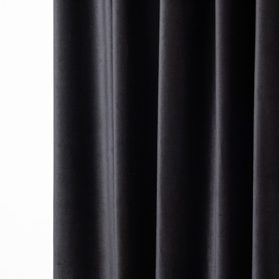 Solid-colored curtain fabric Velvet V-41 чорна, фото 2