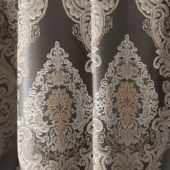 Ткань портьерная жаккард Ричард, шторная ткань, ткань для штор, шторы, портьеры, гардины, ткань гардинная V-502 малахіт, фото 4