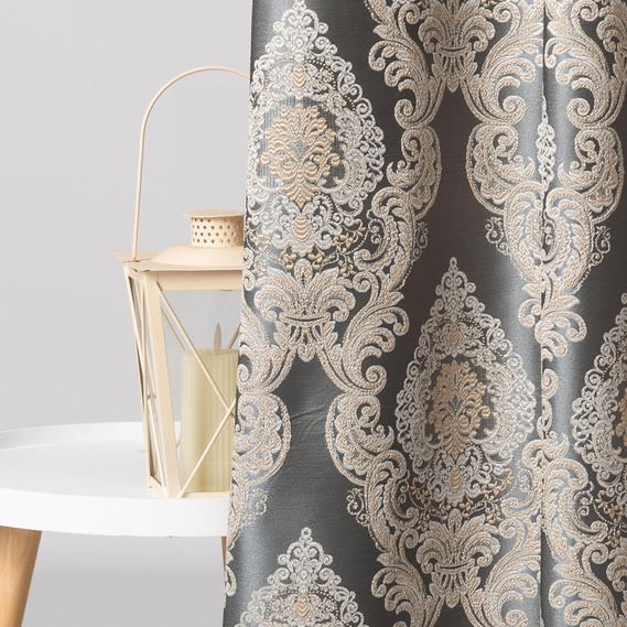 Ткань портьерная жаккард Ричард, шторная ткань, ткань для штор, шторы, портьеры, гардины, ткань гардинная V-502 малахіт, фото 5