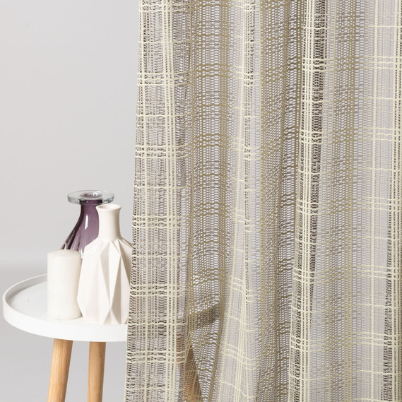 Тканина тюль жакард однотонний Dayane V-2487 бузок крем, фото 1