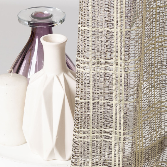 Тканина тюль жакард однотонний Dayane V-2487 бузок крем, фото 4 Тканина тюль жакард однотонний Dayane V-2487 бузок крем, фото 4