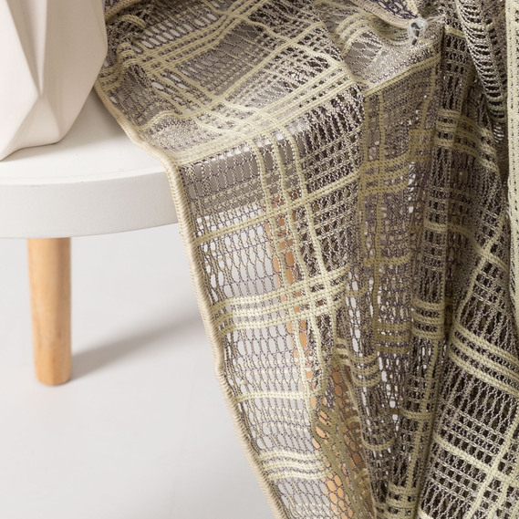 Тканина тюль жакард однотонний Dayane V-2487 бузок крем, фото 7 Тканина тюль жакард однотонний Dayane V-2487 бузок крем, фото 7