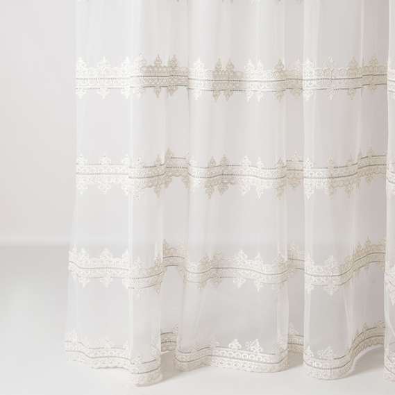 Ткань тюль фатин с вышивкой La Roch V-07, фото 1 Ткань тюль фатин с вышивкой La Roch V-07, фото 1